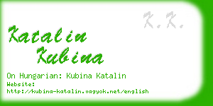 katalin kubina business card